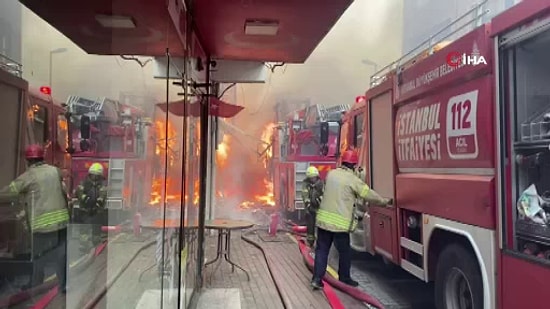 Kebapçıda Çıkan Yangına Müdahale Eden İtfaiye Aracı Alev Topuna Döndü