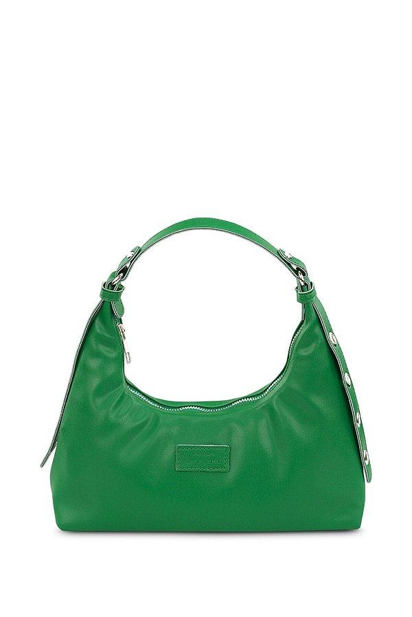 6. Housebags Kadın Yeşil Baguette Çanta