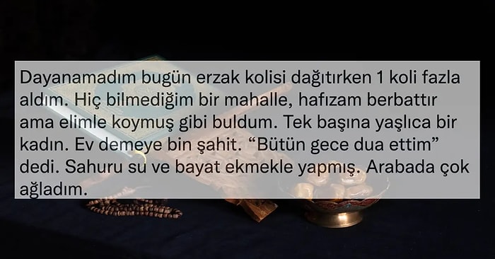 Hiç Tanımadığı Kadını Rüyasında Görüp Erzak Yardımında Bulunan Kullanıcının Tüyleri Diken Diken Eden Hikayesi