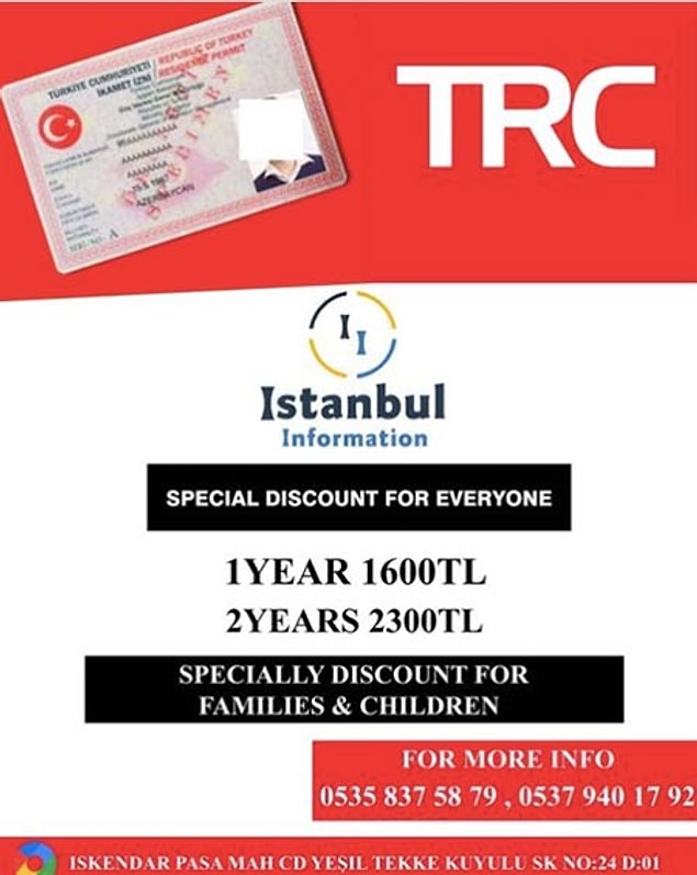 Çolak'ın aktardığına göre şirket 1 yıllık ikamet izni için 1.600 TL, 2 yıl için ise 2.300 TL talep ediyor. 👇
