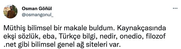 Sosyal medya paylaşımındaki yüksek lisans tezi kaynakçası ise bu noktada hepimizi şaşkına çevirdi.