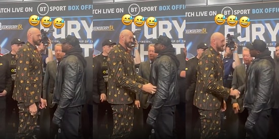Cumartesi Günü Son Maçına Çıkacak Olan Tyson Fury'nin, Rakibi Dillian Whyte'ı Gıdıkladığı Anlar Viral Oldu