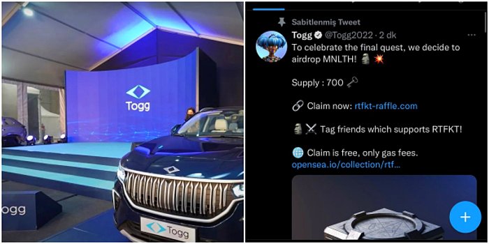 TOGG'un Twitter Hesabını Hackleyip, NFT Pazarladılar