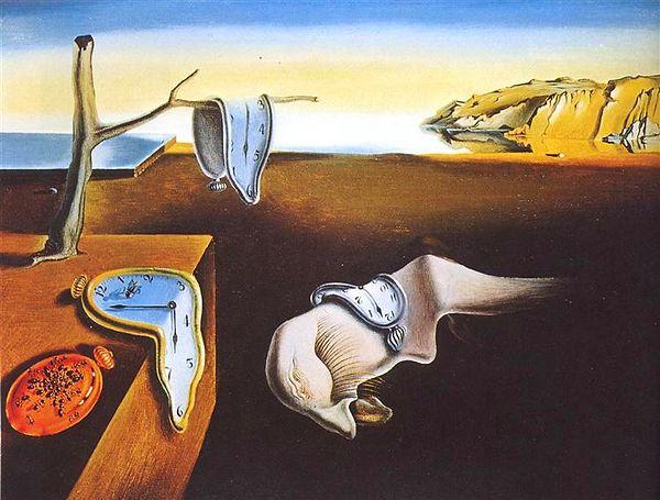 7. Salvador Dalí'nin "The Persistence of Memory" tablosundaki eriyen saatler zamanın esnekliğini anlatır.