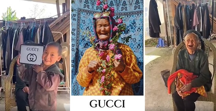 Gucci İşine Bak: Torunu Tarafından Gucci Mankenleri Gibi Giydirilen Kadının Muhteşem Anları