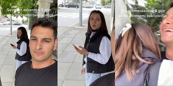 3 Gün Sonra Geleceğini Düşündüğü Asker Sevgilisini Bir Anda Karşısında Gören Kadının Mutluluk Dolu Anları