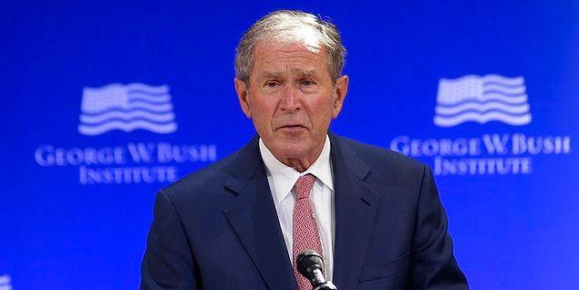 Bush yaptığı konuşmada 'Rusya seçimler hileli, siyasi rakipler hapse atılarak veya başka şekillerde seçim sürecinden tasfiye edildi. Bunun sonucu, Rusya'da denge ve kontrolün kalmaması ve bir adamın Irak'ı tamamen gayrimeşru ve acımasız şekilde işgal kararı alması oldu. Aman Ukrayna'yı' dedi.