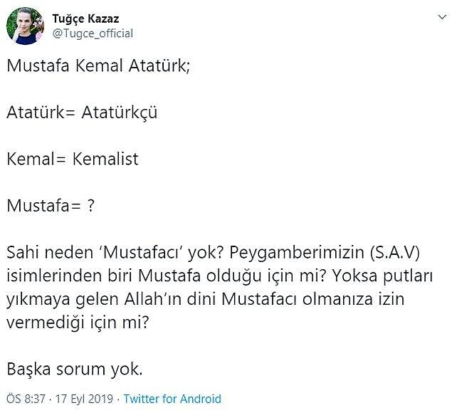Yıllar önce Mustafa Kemal Atatürk'ün adından yola çıkarak, "Neden Mustafacı yok?" diye bir tespitte bile bulunup hepimizin kafasından yine dumanlar çıkartmıştı.