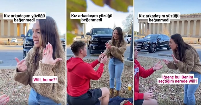 Kız Arkadaşının Beğendiği Yüzük Yerine Başka Yüzükle Evlilik Teklifi Yapan Gencin Dumura Uğradığı Anlar