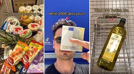 Bu Video Çok Ama Çok Moralinizi Bozacak: Türkiye'de 200 Euro ve 200 TL ile Yapılan Market Alışverişi