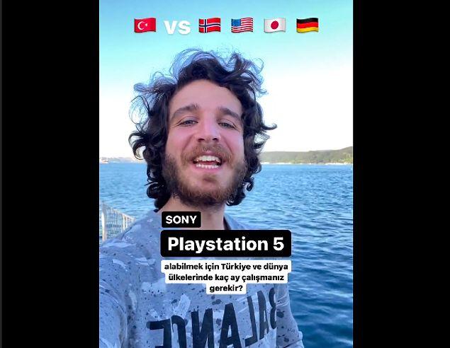Mert Genco bu videosunda PlayStation 5 üzerinden Türkiye ile Norveç, ABD, Japonya ve Almanya'yı kıyasladı