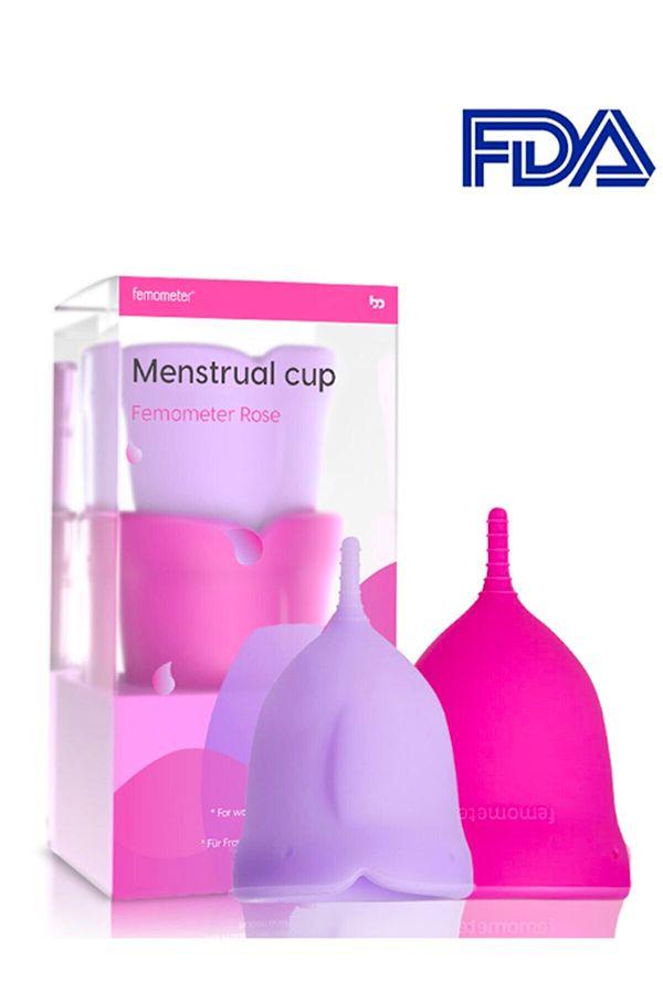 6. Femometer® Rose 2'li Adet Kabı Medikal Sınıf Silikon Menstrual Cup