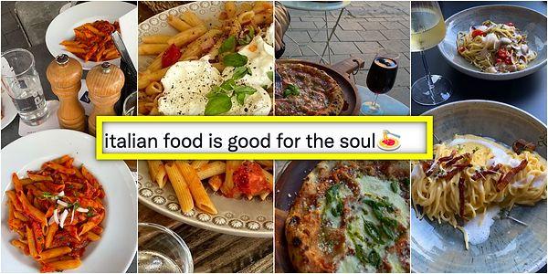 Bahsi geçen tweetimiz bu: "İtalyan yemekleri ruha iyi gelir" mottosuyla atılan tweet'te bütün fotoğraflarda makarnanın olması, Türk kullanıcılar tarafından Türk mutfağına övgü yağdırılmasına sebep oldu.