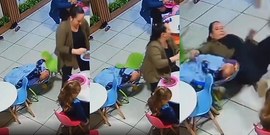 Daha Beşikte Böyleyse... Arkası Dönük Şekilde Oturmaya Çalışan Kadının Sandalyesini Çekerek Fake Atan Ufaklık