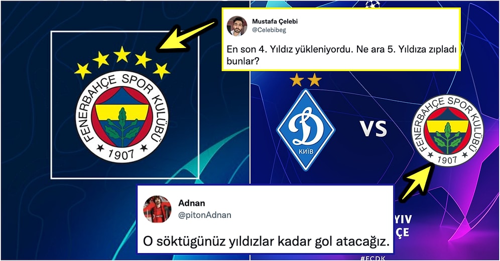 Fenerbahçe'nin 5 Yıldızlı, Dinamo Kiev'in Yıldızsız Logo Kullanımı Sosyal Medyanın Diline Düştü