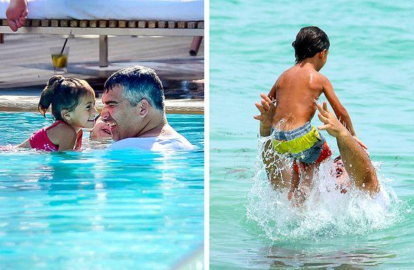 11. Jennifer Lopez'in koruması ikizlerle tatilde eğlenirken