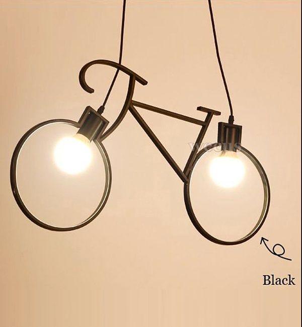 9. Bisiklet tasarımlı siyah avize.