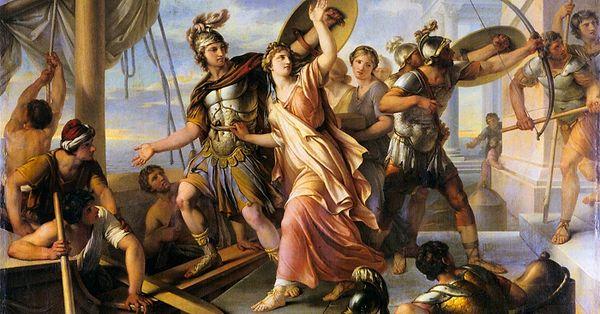 Mahkemede bulunan soylular arasında Ithaca adasının kralı Odysseus vardı.