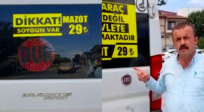 Yakıt Fiyatlarına İsyan Eden Sürücü Aracının Arkasına 'Dikkat Soygun Var' Yazdı