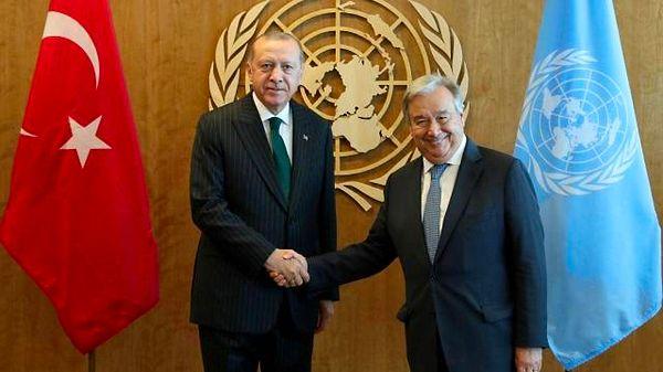 Cumhurbaşkanı Recep Tayyip Erdoğan, Birleşmiş Milletler Genel Sekreteri Antonio Guterres ile bir telefon görüşmesi gerçekleştirdi.