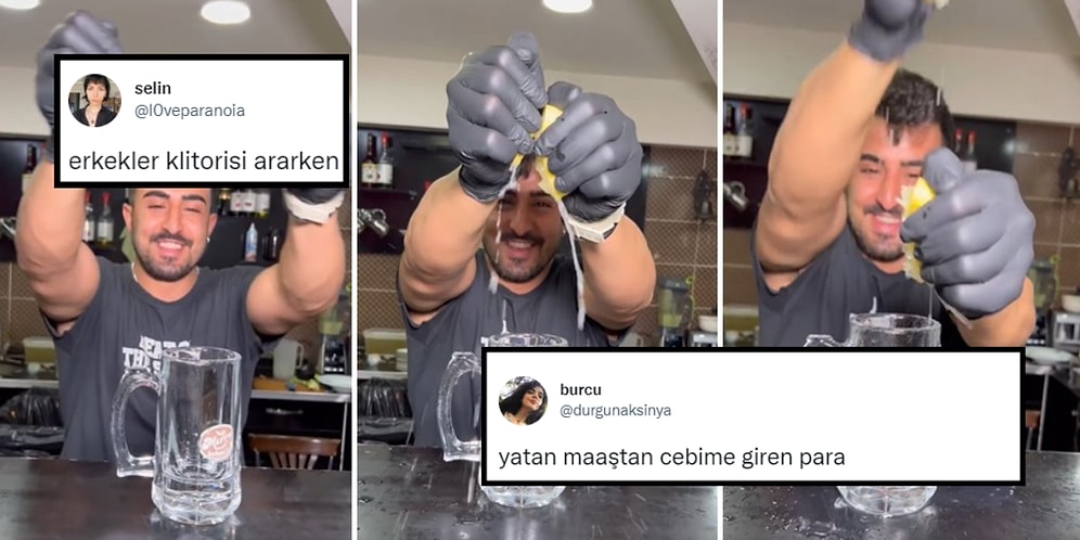 'Babaları Gelsin' Diyerek Şov Yapan Baristanın Tüm Limonu Bardağın Dışına Sıkmasına Gelen Efsane Yorumlar