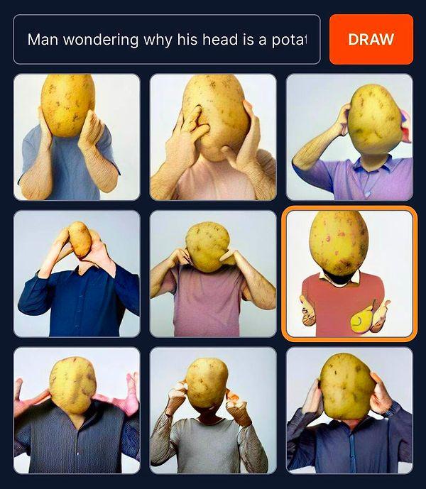 22. "Kafasının neden patatese dönüştüğünü merak eden adam" 😂