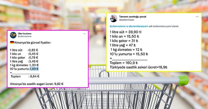 Almanya'da Marketteki Güncel Fiyatlar ile Saatlik Ücreti Paylaşan Kullanıcı Sosyal Medyada Gündem Oldu