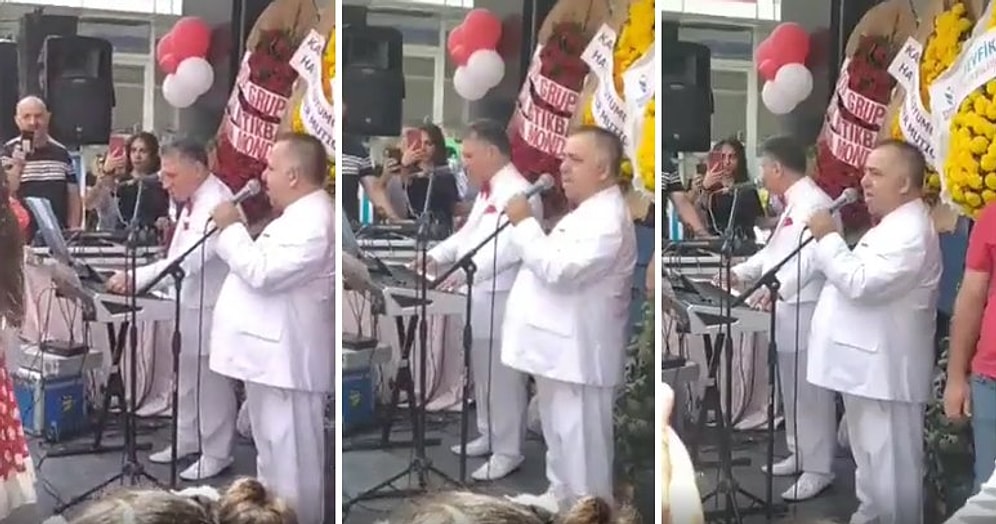 Hababam Sınıfı'nın 'Hayta İsmail'i ve 'Bacaksız'ı Bir Açılışta Org Çalıp Şarkı Söylerken Görüldü