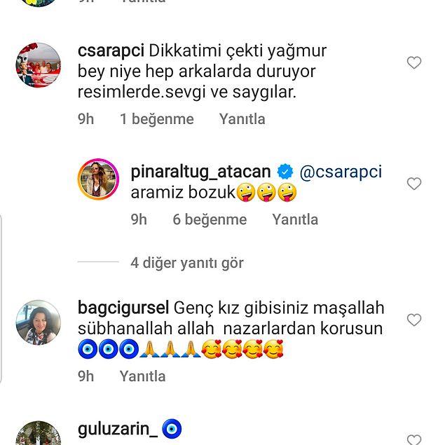 Sosyal medyayı aktif olarak kullanan Pınar Altuğ'un yazılanları tiye aldığı paylaşımlar da var.