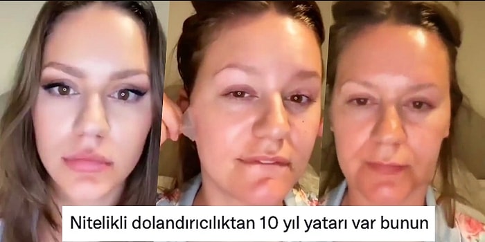 Yüz Germe Bantları Kullanan Kadının Makyajını ve Bantları Çıkartınca Bambaşka Birine Döndüğü Video Gündem Oldu