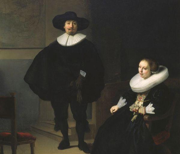 Barok akımının öncülerinden olan bir diğer Hollandalı ressam Rembrandt'ın "Siyahlar Giyen Bir Hanımefendi ve Beyefendi"si (1633),