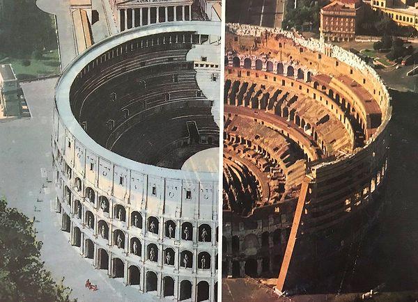 6. Kolezyum, 32 kilometre uzaklıktaki Tivoli taş ocaklarında çıkarılan tahmini 100 bin metreküp veya traverten taşından inşa edildi.