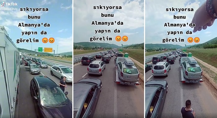 Gümrükte TIR Sırasına Girerek Kuyruk Oluşturdukları İçin Gurbetçilere İsyan Eden TIR Şoförü