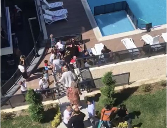 Sitenin Havuzuna Girmelerine İzin Verilmeyen Yabancı Uyruklular Olay Çıkardı