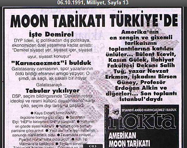 Moon tarikatı ayrıca 90'lı yıllardan itibaren Türkiye'de de örgütlenmeye çalışmış ve ülkemizde bazı toplantılar yapılmıştı. 👇