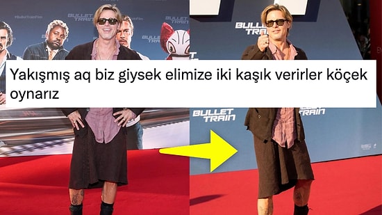 Brad Pitt'in 'Suikast Treni' Filminin Galasında Etek Giymesi Sosyal Medya Kullanıcılarını İkiye Böldü