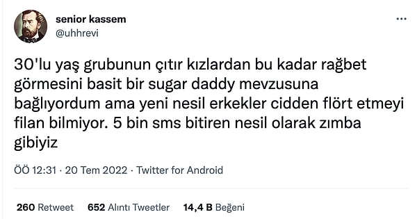 8. SMS dolmasın diye Türkçe karakter kullanmayan şanlı nesil.