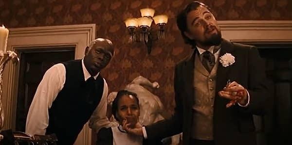 33. 'Django Unchained' filminde Leonardo DiCaprio gerçekten elini kesti!