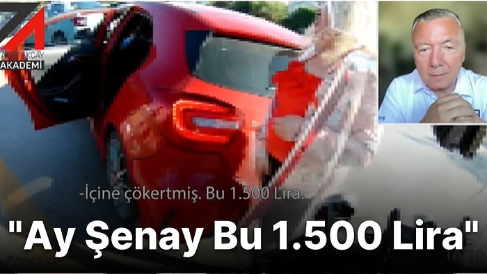 Motosikletin Arkadan Tamponuna Çaptığı Araçtaki Kadının 'Ay Şenay Bu 1.500 Lira' Dediği Gündem Olan Anlar