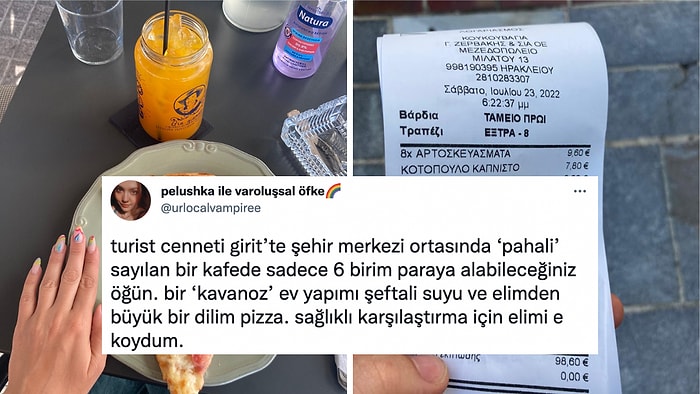 Girit'teki Yiyecek ve İçecekleri Birim Fiyatıyla Paylaşan Kullanıcı, Yeni Bir Tartışmanın Fitilini Ateşledi!