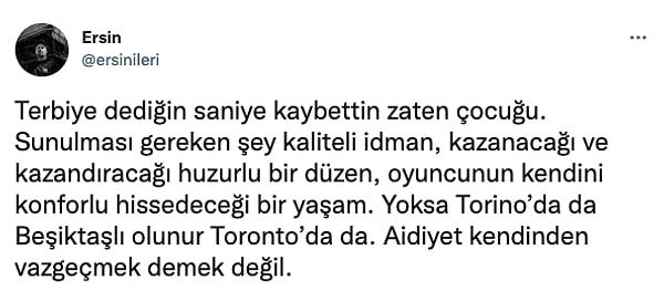 Beşiktaş taraftarları 'terbiye' kelimesinin altını çizerek Beşiktaş genel kurul üyesi Çağrı Oral'a cevap verdiler.