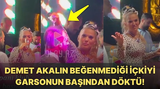 Yakışmadı! Sahneye Çıkan Demet Akalın Tadını Beğenmediği İçkiyi Garsonun Başından Aşağı Döktü!