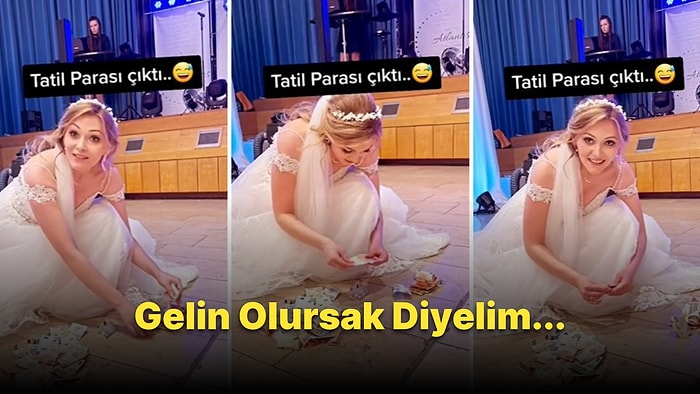 Düğünde Takılan Paraları Yere Sererek Düzenleyen Gelin