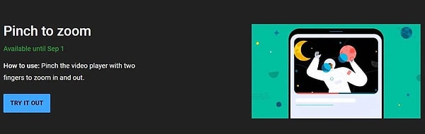 YouTube video yakınlaştırma özelliği şimdilik Android uygulamasında ve web sitesi üzerinden kullanılabiliyor.