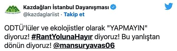 Twitter kullanıcıları da Mansur Yavaş'ın eski paylaşımını alıntılayarak 'Yapma' çağrısında bulundu.