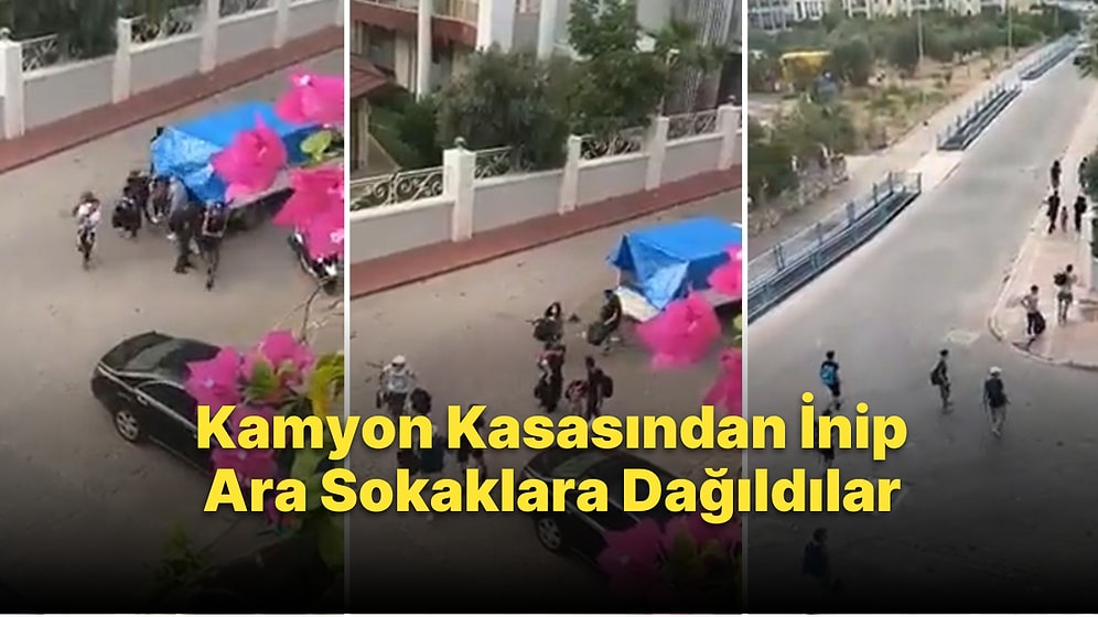Marmaris'te Onlarca Göçmenin Kamyon Kasasından İndirilip Şehrin Sokaklarına Dağıldığı Anlar Kaydedildi