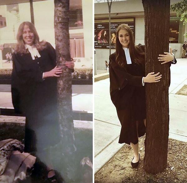 38. "35 yıl arayla annem ve ben avukatlık için mezun olurken."