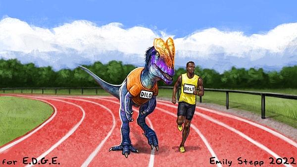 Usain Bolt, bir Dilophosaurus'a karşı nasıl bir performans sergiliyor?