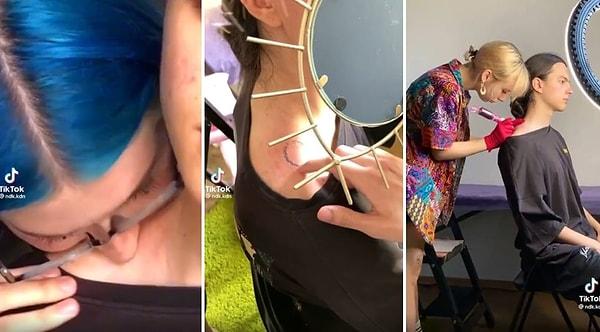 Kız arkadaşının omzuna kondurduğu ısırık izini dövme yaptıran gencin o videosu TikTok'ta viral oldu.