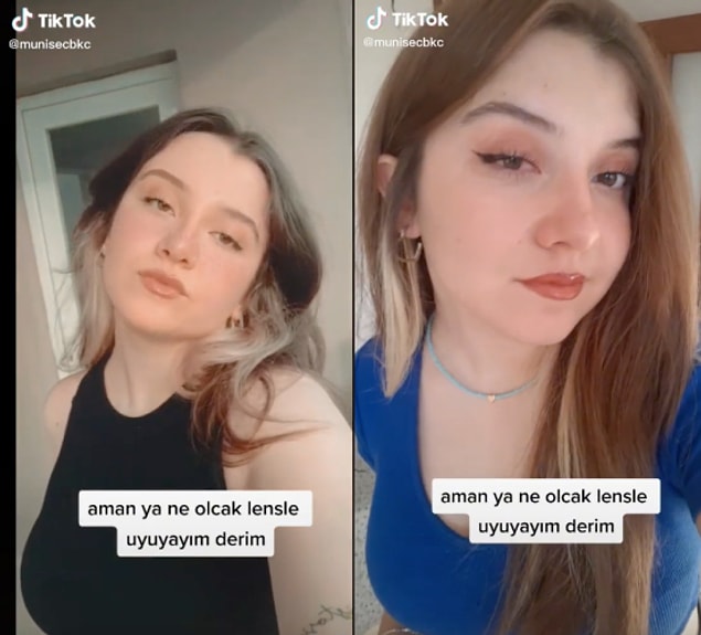 TikTok'ta @munisebkc kullanıcı adlı hesap "Aman ne olacak, lensle uyuyayım" diyerek lenslerini uzun süre çıkarmadığı için başına oldukça talihsiz olaylar gelmiş.